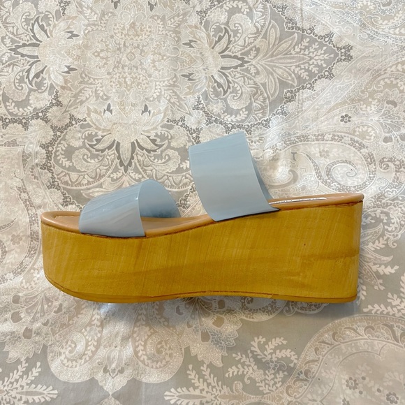 NEW Steve Madden Confession Blue Vinyl Sandal - Picture 8 of 12